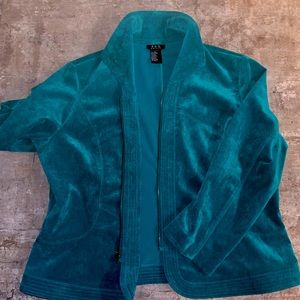 Teal Corduroy Zip-Up Jacket